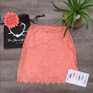 For Love & Lemons Skivvies Flower Bomb Slip Skirt